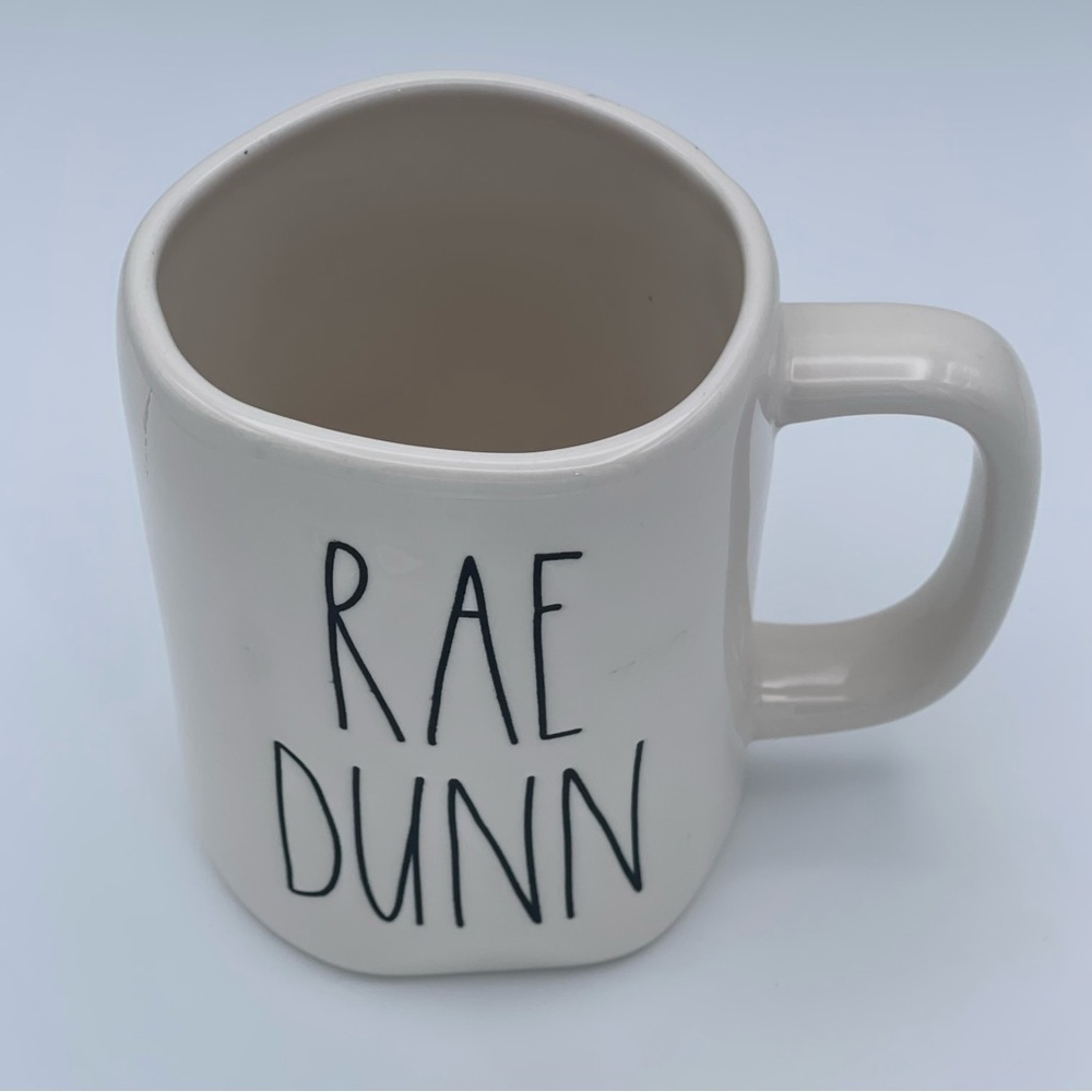 Rae Dunn Artisan Mug Irregular Shape Cream White Crack Near Rim Read